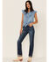 Image #2 - Tasha Polizzi Women's Chambray Ruffle Sleeveless Shirt, Blue, hi-res