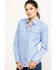 Image #3 - Ariat Women's FR Solid DuraStretch Long Sleeve Snap Work Shirt, Blue, hi-res