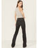 Image #3 - Ariat Women's High Rise Leilani Slim Trouser Stretch Denim Jeans, Black, hi-res