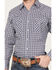 Image #3 - Ely Walker Men's Plaid Print Long Sleeve Pearl Snap Western Shirt - Tall, Navy, hi-res