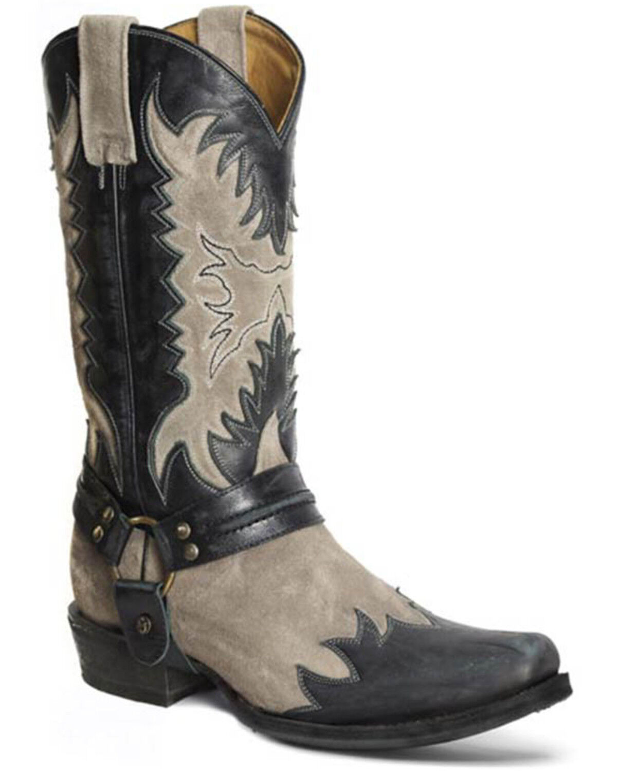 Image #1 - Stetson Men's Outlaw Rockstar Western Boots - Snip Toe, Grey, hi-res