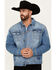 Image #1 - Wrangler Retro Men's Sherpa Lined Light Wash Denim Jacket, Light Wash, hi-res