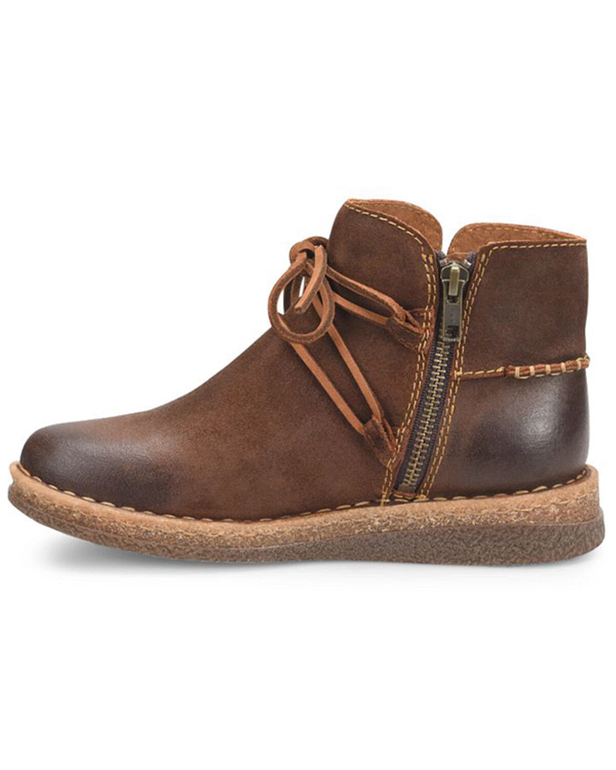 Image #3 - Born Women's Calyn Wedge Booties - Round Toe, Brown, hi-res