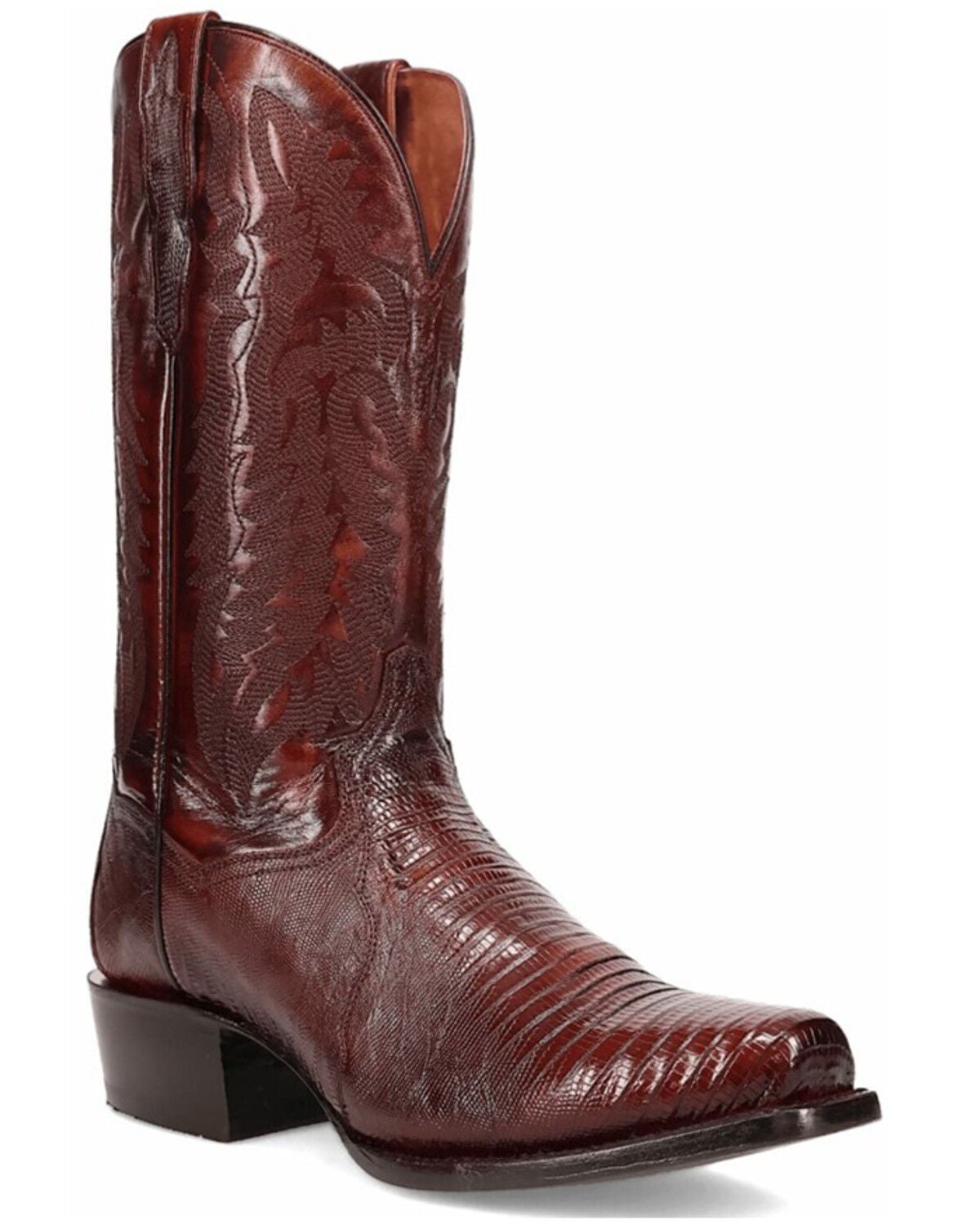 Dan Post Men's Ringold Exotic Teju Lizard Western Boots - Square Toe, Tan, hi-res