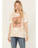 Image #1 - Bohemian Cowgirl Women's Rodeo Rodeo Rodeo Bleached Short Sleeve Graphic Tee, Tan, hi-res