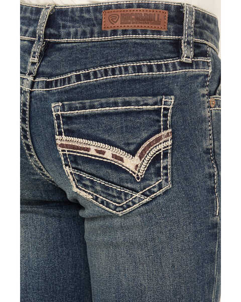 Image #4 - Rock & Roll Denim Girls' Medium Wash Cow Pocket Stretch Bootcut Jeans , Medium Wash, hi-res