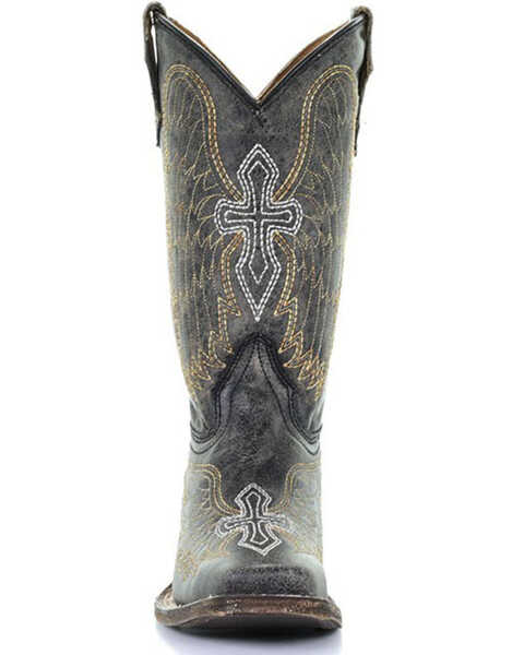 Corral Girls' Goldie Winged Western Boots - Square Toe, Black, hi-res