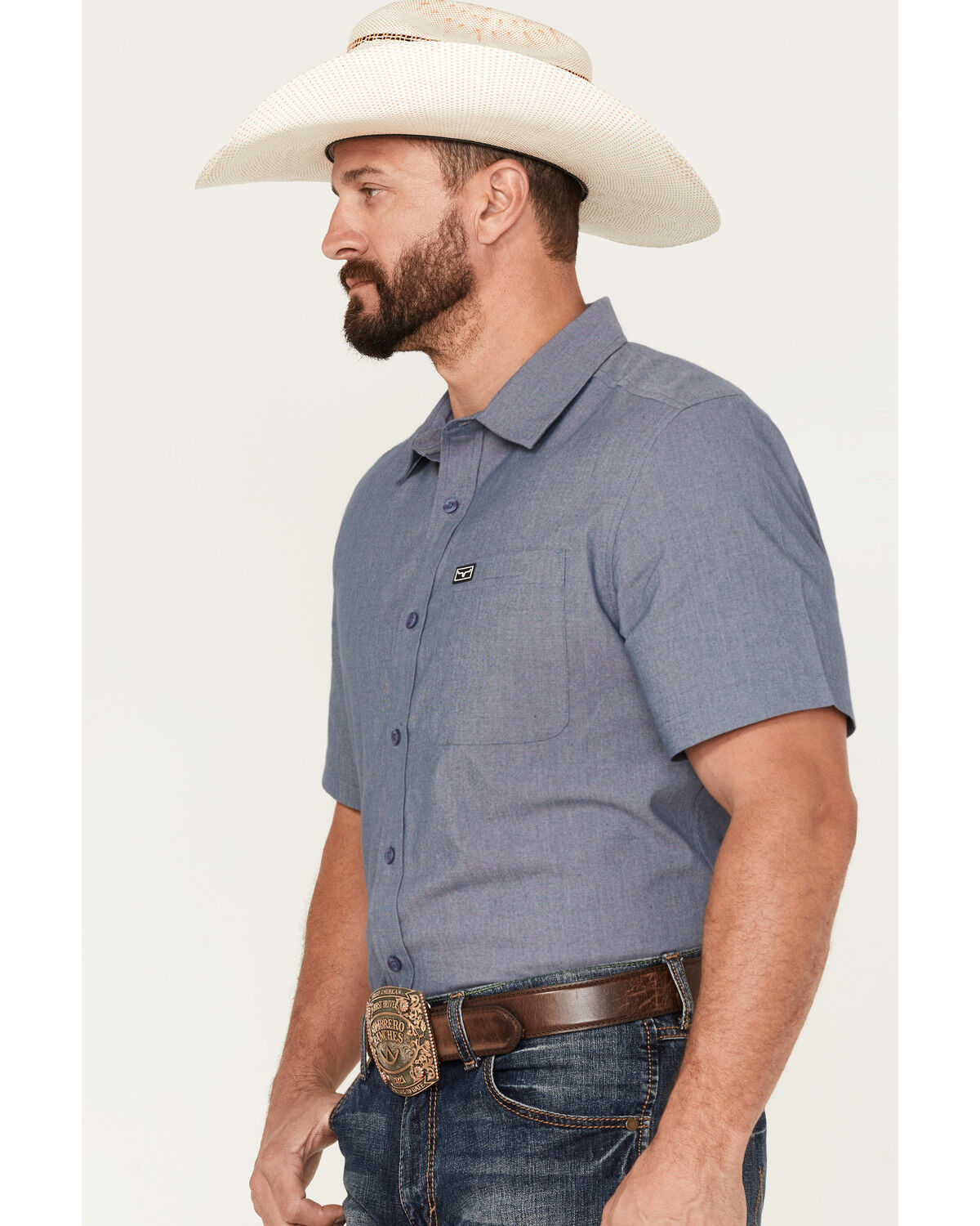 Image #2 - Kimes Ranch Lineville Performance Short Sleeve Button-Down Shirt, Navy, hi-res