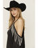 Image #2 - Blue B Women's Rhinestone Fringe Cold Shoulder Sweatshirt, Black, hi-res