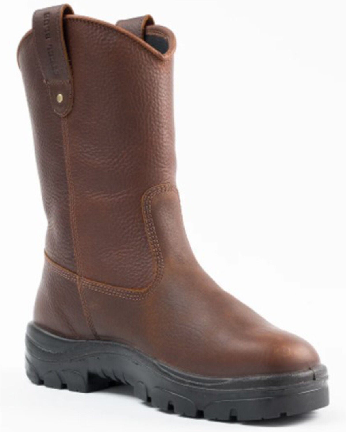 Steel Blue Men's Heeler Wellington Safety Work Boot - Steel Toe, Brown, hi-res