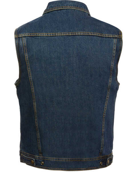Image #2 - Milwaukee Leather Men's Snap Front Denim Vest with Shirt Collar- Big - 4X, , hi-res