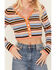 Image #3 - Beyond The Radar Women's Stripe Knit Cropped Cardigan Sweater, Lavender, hi-res