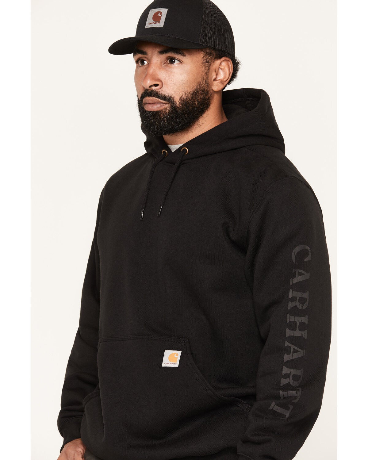 Image #3 - Carhartt Men's Paxton Rain Defender&trade; Graphic Hooded Sweatshirt, Black, hi-res