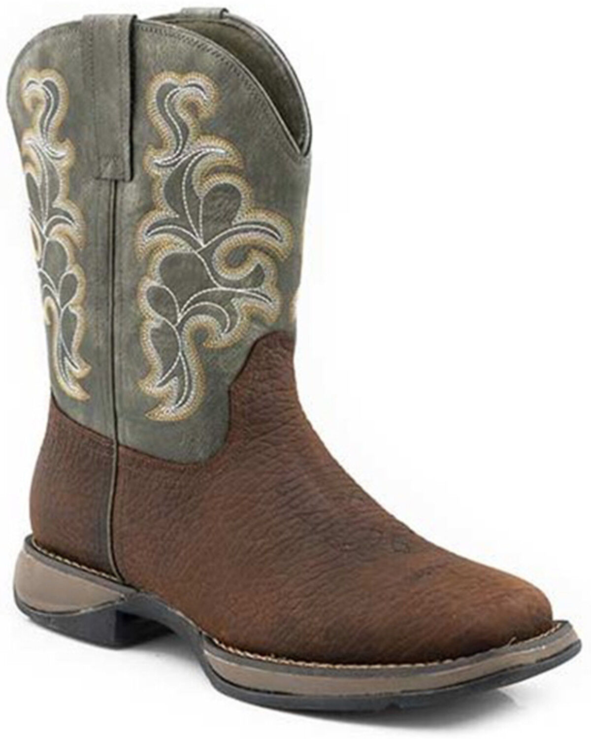 Image #1 - Roper Men's Wilder II Tumbled Shaft Performance Western Boots - Square Toe, Brown, hi-res