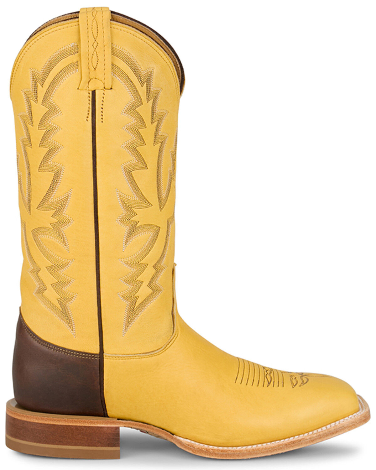 Image #2 - Justin Men's Deerskin Tall Western Boots - Square Toe, Yellow, hi-res