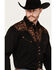 Image #4 - Scully Men's Embroidered Gunfighter Long Sleeve Snap Western Shirt, Black, hi-res