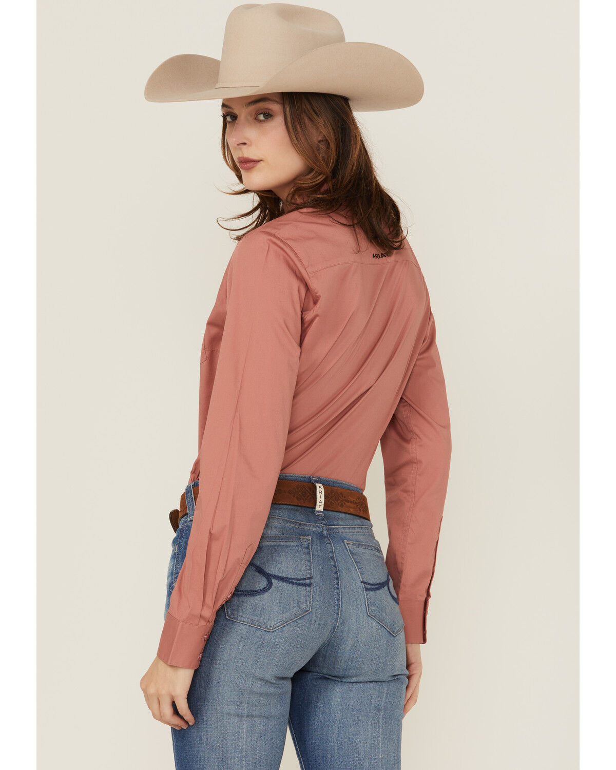 Image #4 - Ariat Women's Printed Team Kirby Long Sleeve Button-Down Western Shirt, Blush, hi-res