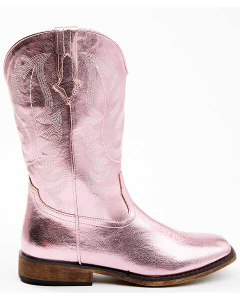 Image #2 - Shyanne Girls' Flashy Western Boots - Broad Square Toe, Pink, hi-res