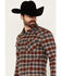 Image #2 - Pendleton Men's Wyatt Plaid Print Long Sleeve Snap Western Flannel Shirt, Charcoal, hi-res
