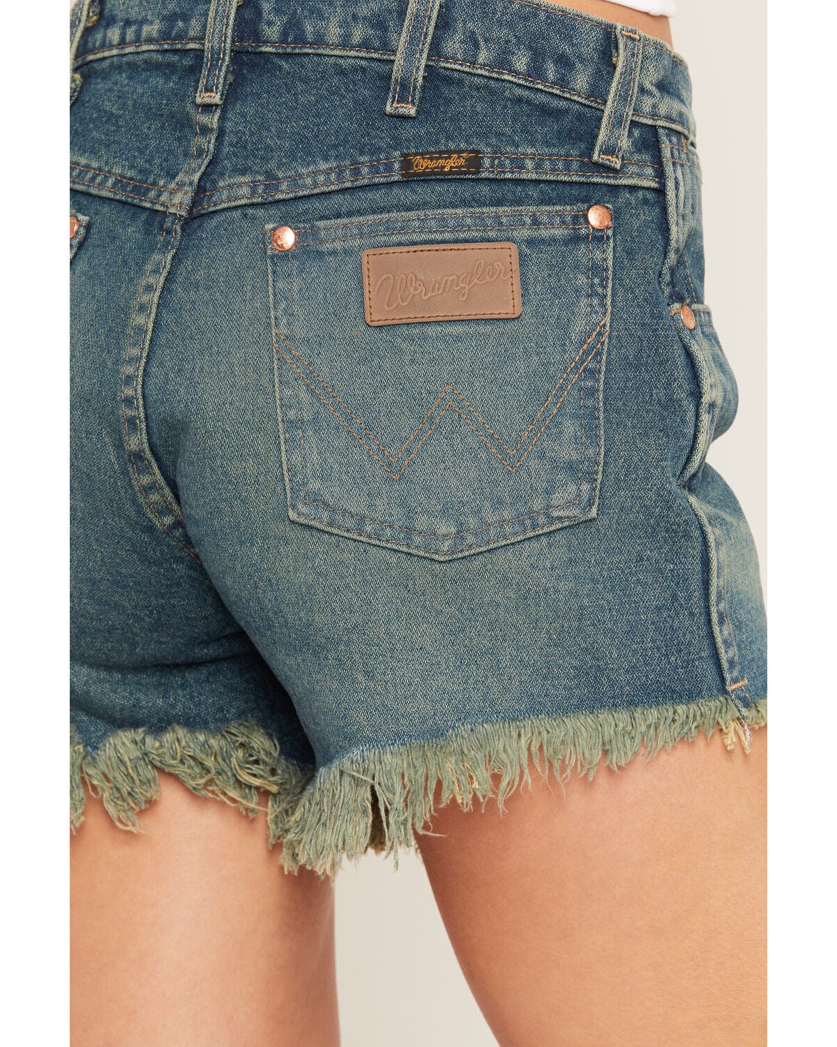 Image #4 - Wrangler Women's Dark Wash High Rise Reworked Denim Shorts, Dark Wash, hi-res