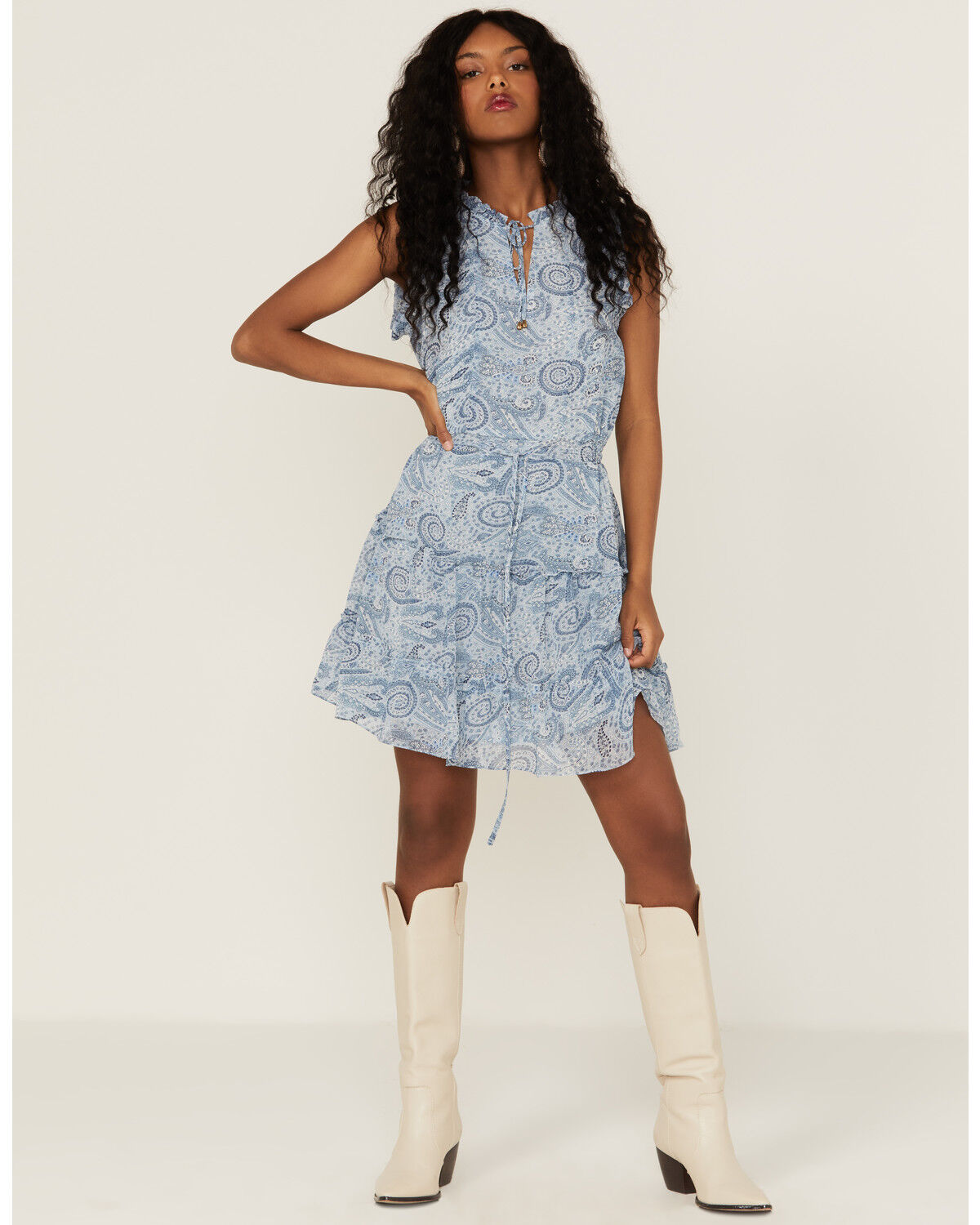 Image #2 - Revel Women's Paisley Tank Mini Dress, Blue, hi-res