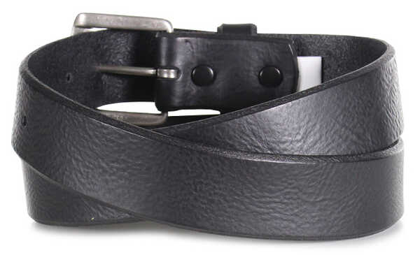 American Worker Men's Distressed Leather Belt, Black, hi-res
