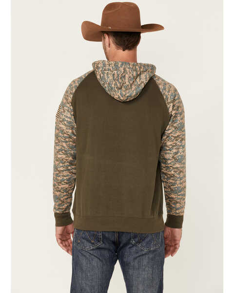 Image #4 - Ariat Men's Camo Patriot Hooded Sweatshirt , Green, hi-res