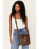 Shyanne Women's Americana Cross Tote Bag, Dark Brown, hi-res
