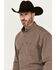 Image #2 - George Strait by Wrangler Men's Striped Print Long Sleeve Button-Down Stretch Western Shirt, Dark Brown, hi-res