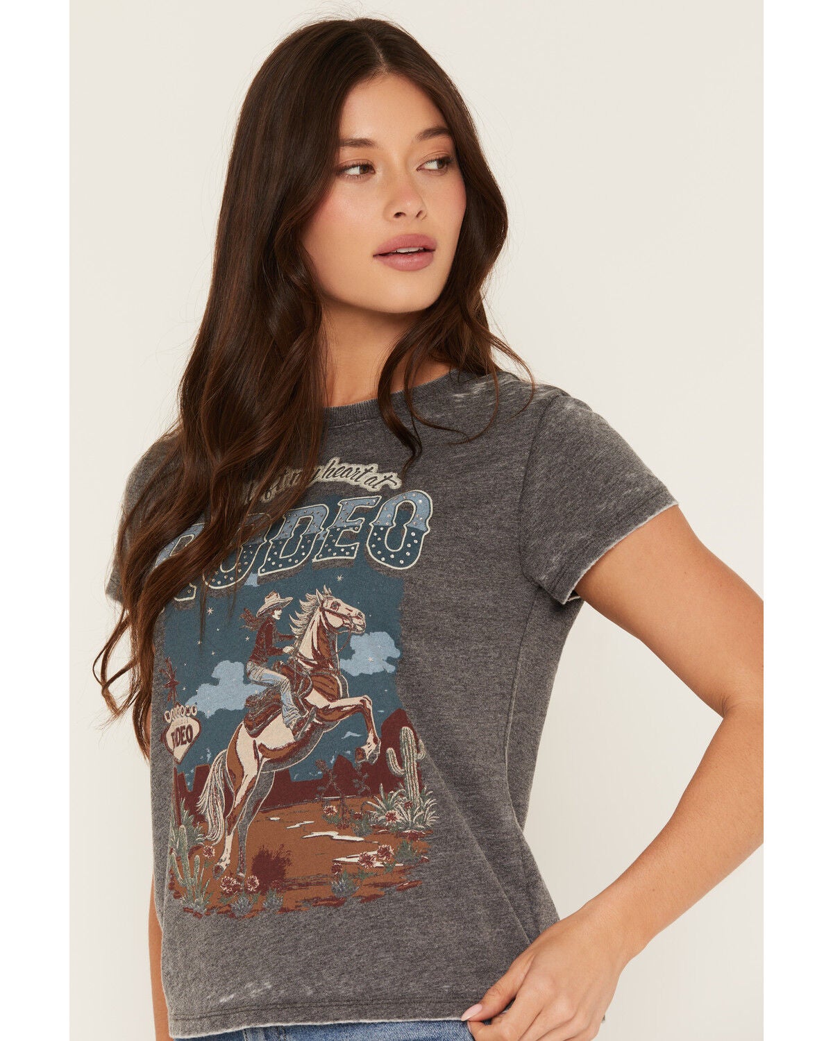 Image #2 - Idyllwind Women's Rodeo Heart Short Sleeve Graphic Tee, Black, hi-res