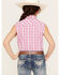 Image #4 - Shyanne Girls' Dobby Pearl Snap Western Shirt, Grape, hi-res
