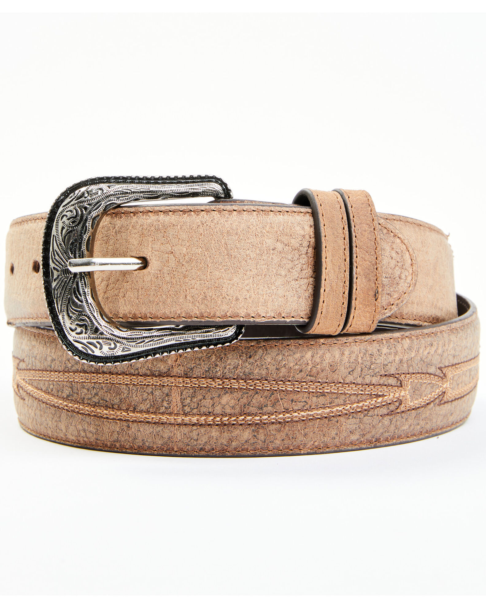 Moonshine Spirit Men s Brown Southwestern Stitched Leather Belt Sheplers