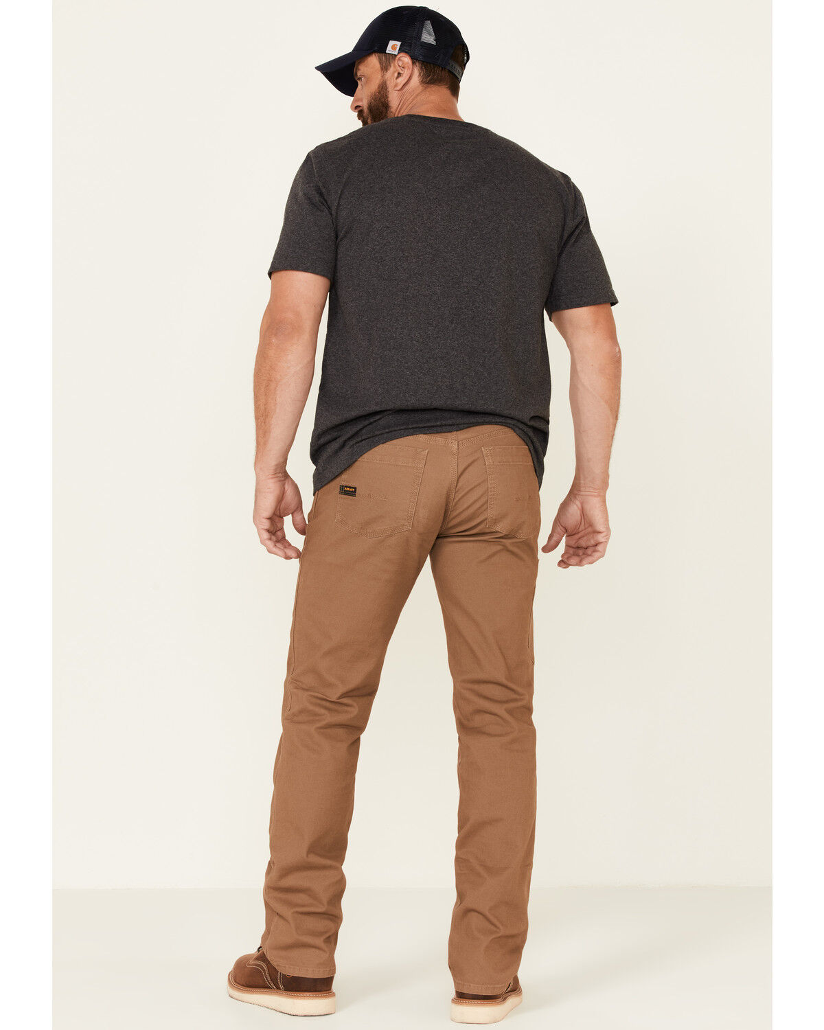 Image #2 - Ariat Men's Field Khaki Rebar M7 Durastretch Made Tough Double Front Straight Leg Work Pants, Beige/khaki, hi-res