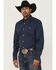 Image #1 - RANK 45&reg; Men's Repocharge Geo Print Long Sleeve Button-Down Stretch Western Shirt, Navy, hi-res