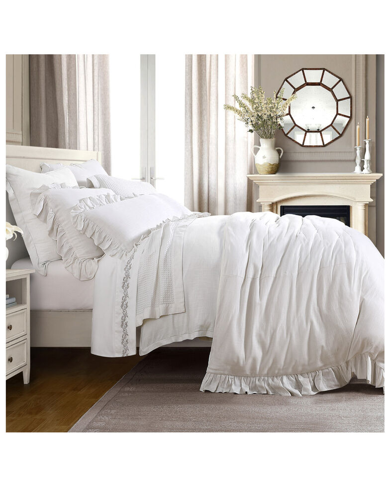 HiEnd Accents Lily Washed Linen Duvet - King, White, hi-res