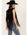 Image #4 - West And Co Women's Cya Later Horseshoe Studded Fringe Vest , Black, hi-res