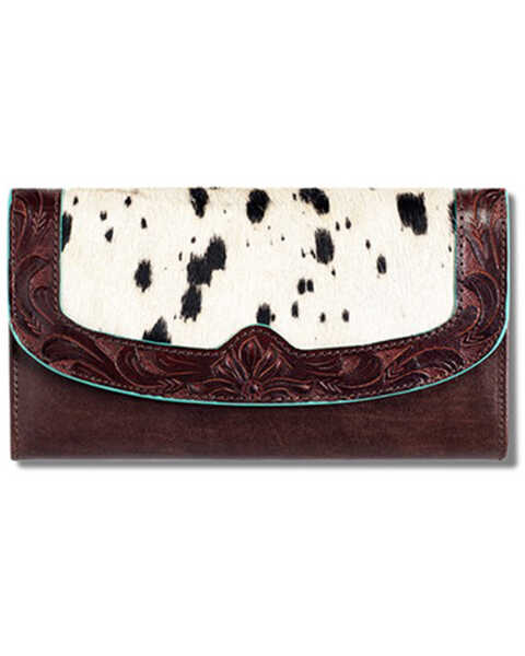 Image #1 - Ariat Women's Cowhide Wallet, Brown, hi-res