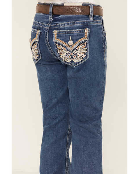 Image #4 - Miss Me Girls' Medium Wash Wing Pocket Bootcut Denim Jeans, Blue, hi-res