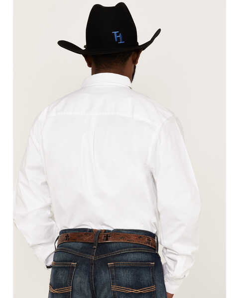 Image #4 - RANK 45® Men's Basic Twill Long Sleeve Button-Down Western Shirt - Big, White, hi-res