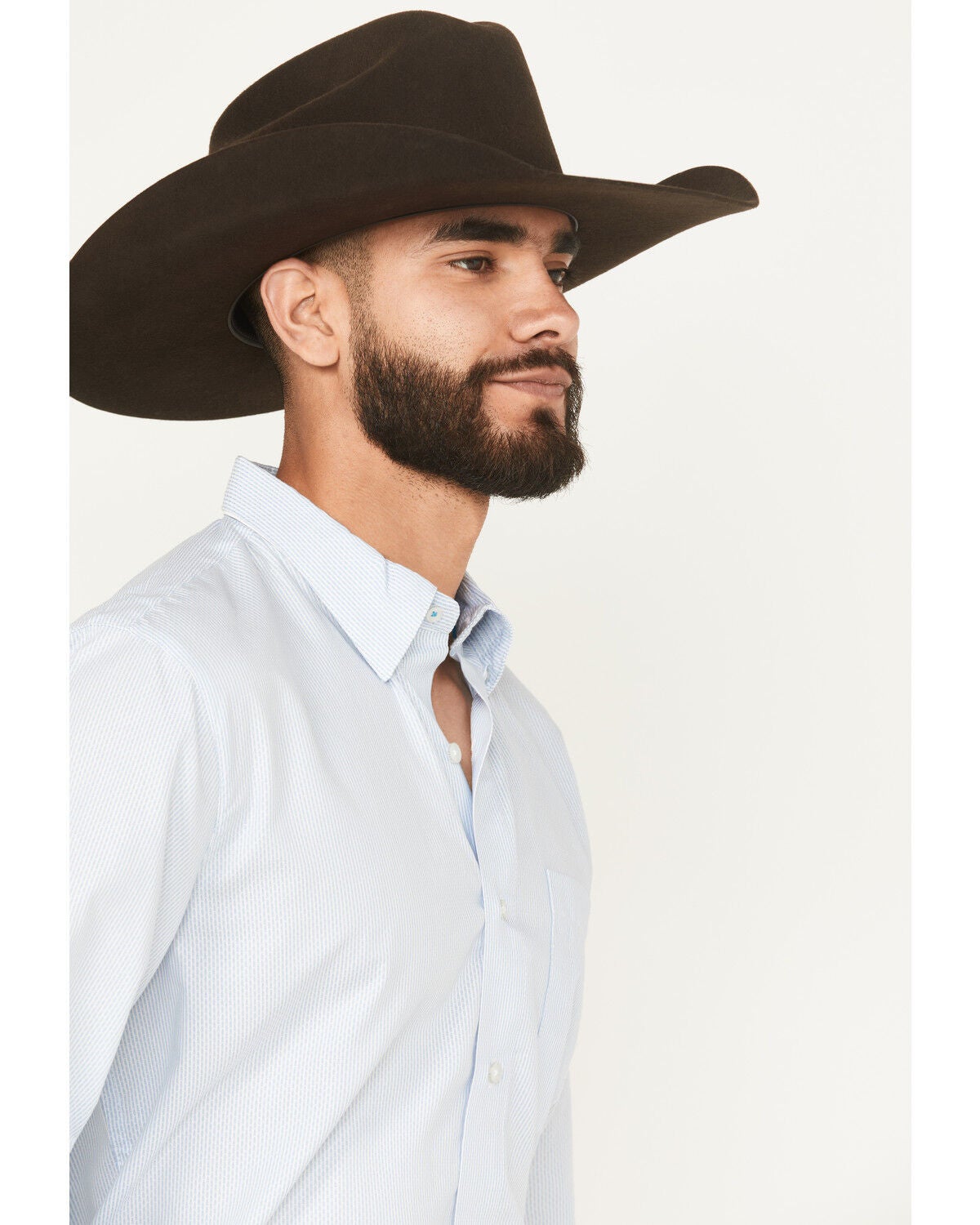 Image #2 - Wrangler X Cody Johnson Men's Non-Solid Solid Long Sleeve Button-Down Western Shirt - Tall, Blue, hi-res