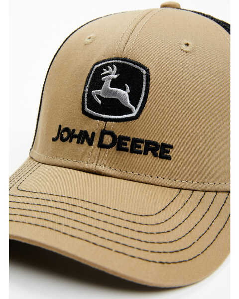 John Deere Men's Elk Patch Mesh Back Ball Cap, Olive, hi-res