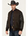 Image #2 - Cody James Men's Brighton Varsity Wool Jacket, Brown, hi-res