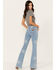 Image #3 - Wrangler Retro Women's Light Wash Mid Rise Star Print Mae Flare Jeans, Blue, hi-res