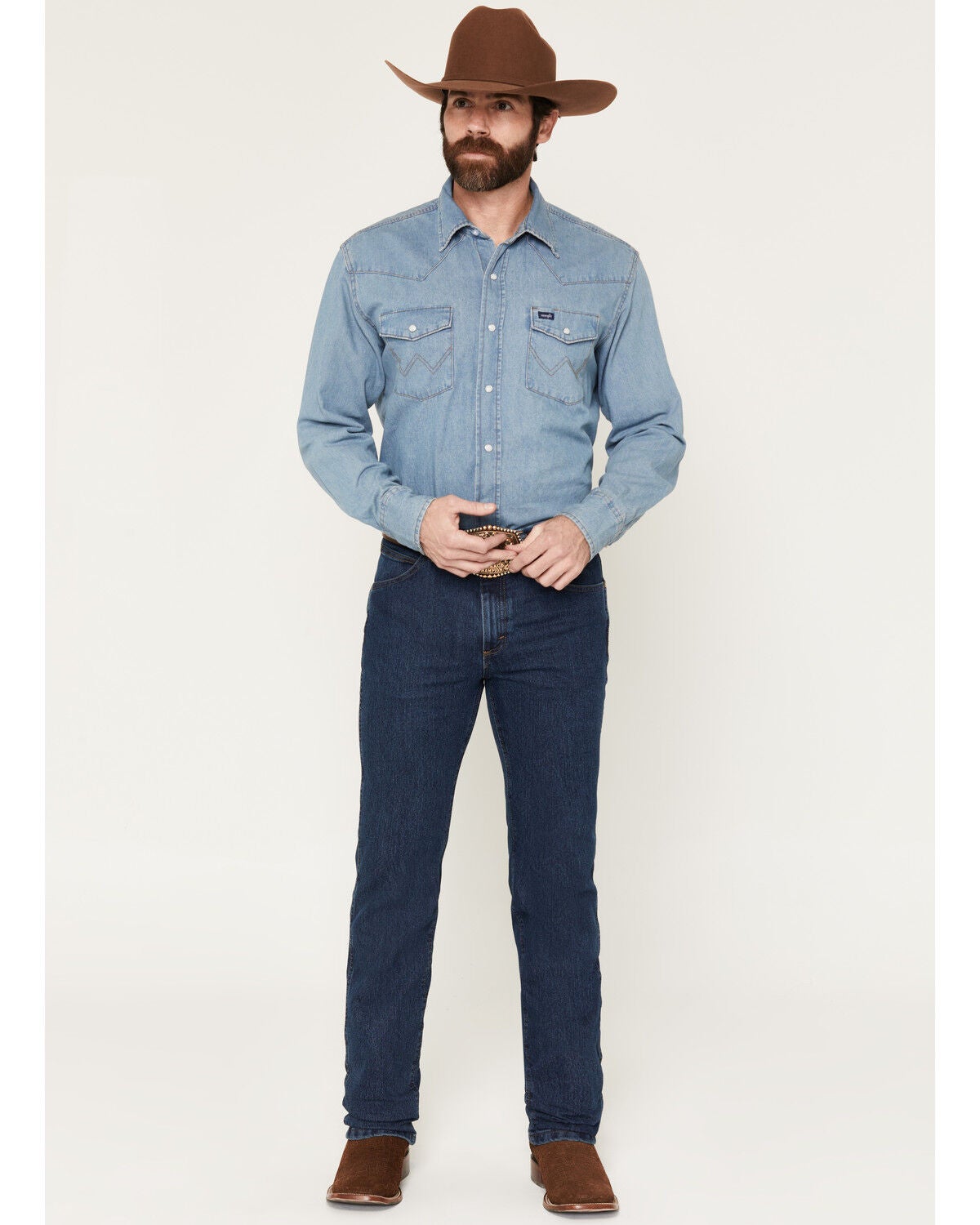 Wrangler Men's Midnight Rinse Premium Performance Cowboy Cut Slim Stretch Denim Jeans, Indigo, hi-res