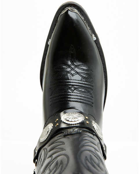 Image #6 - Laredo Men's Concho Harness Western Boots - Medium Toe, Black, hi-res