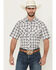 Image #1 - Wrangler Retro Men's Plaid Print Short Sleeve Snap Western Shirt - Tall, White, hi-res