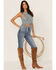Shyanne Women's Yarn Crochet Fringe Trim Tank, Light Blue, hi-res