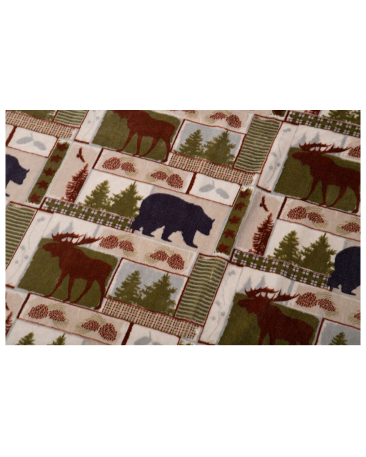 Image #2 - Carstens Home Vintage Lodge Plush Throw, White, hi-res