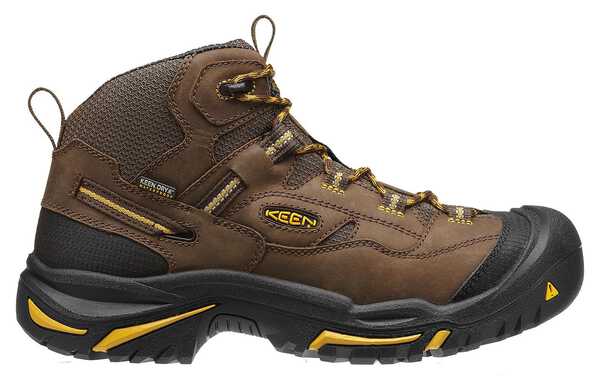 Image #2 - Keen Men's Braddock Mid Waterproof Boots - Steel Toe, Brown, hi-res