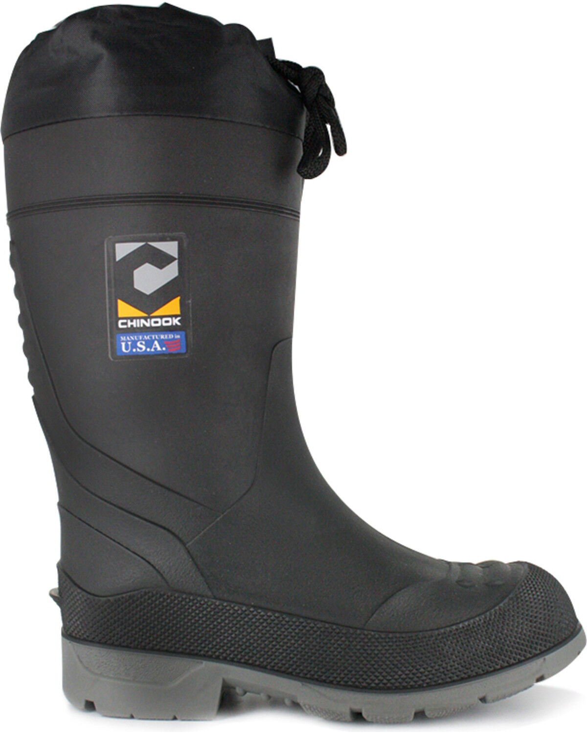 Image #2 - Chinook Men's BadAxe Waterproof Work Boots - Steel Toe, Black, hi-res